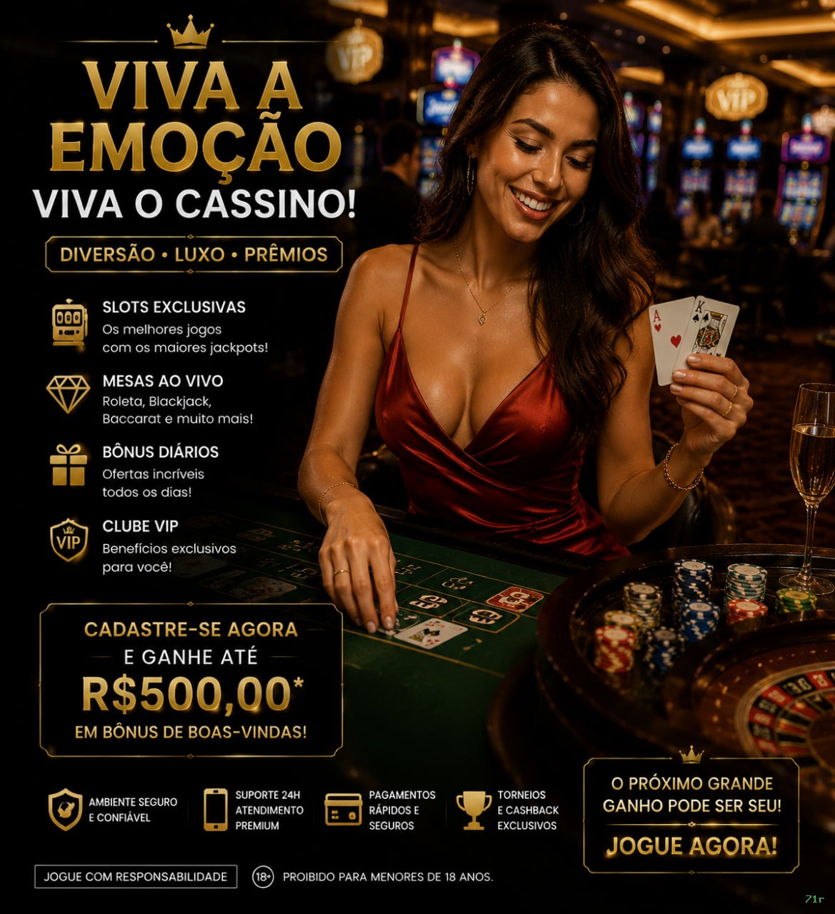 Bônus boas-vindas 71r R$100